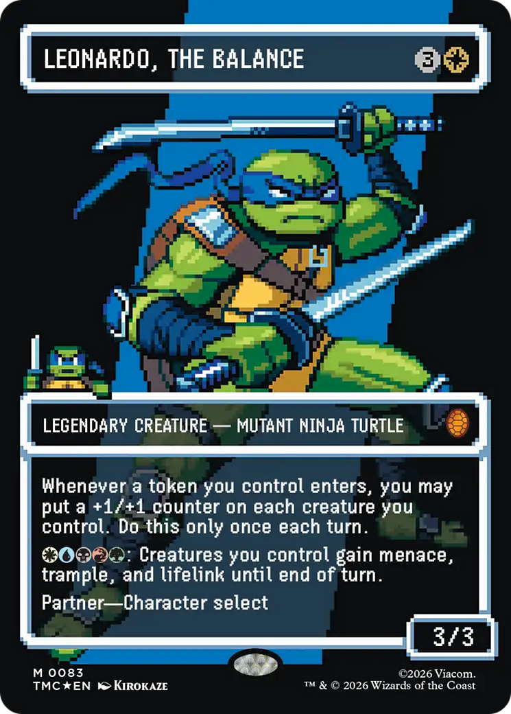 Leonardo, the Balance (0083) (Borderless) (Surge Foil) [Teenage Mutant Ninja Turtles Commander]