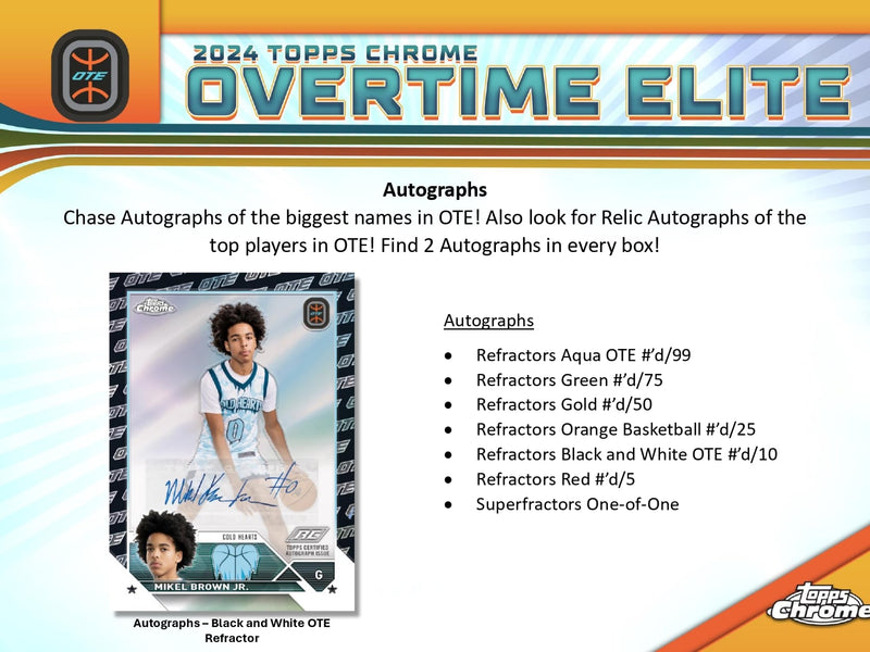 Topps Chrome Overtime Elite Basketball 2023/24 - Hobby Box