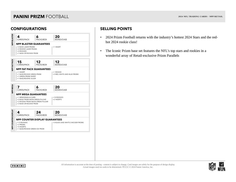 Panini Prizm NFL Football 2024 - Fat Pack