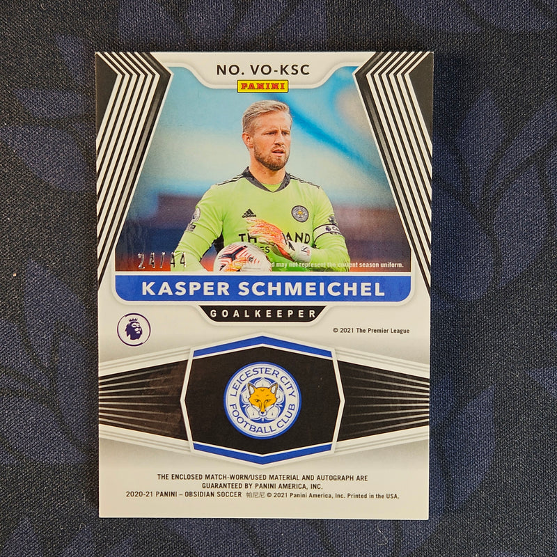 Kasper Schmeichel /44 Autograph Patch [2020/21 Panini Obisidan]