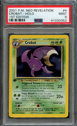 Crobat #4 1st Edition PSA 9 [Neo Revelation]