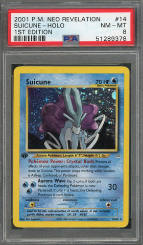 Suicune #14 1st Edition PSA 8 [Neo Revelation]