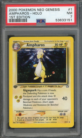 Ampharos #1 1st Edition PSA 7 [Neo Genesis]
