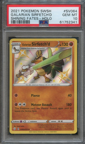 Galarian Sirfetch'd #SV064 PSA 10 [Shining Fates]