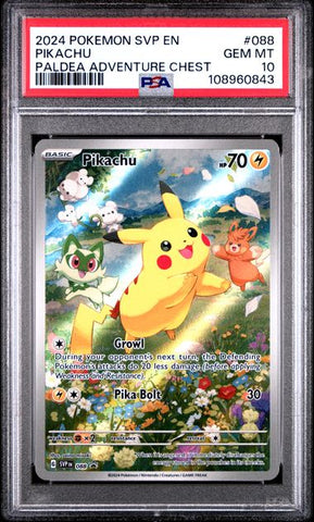 Pikachu [Paldea Adventure Chest] #88 PSA 10 [Pokemon SVP Black Star Promo 2024]