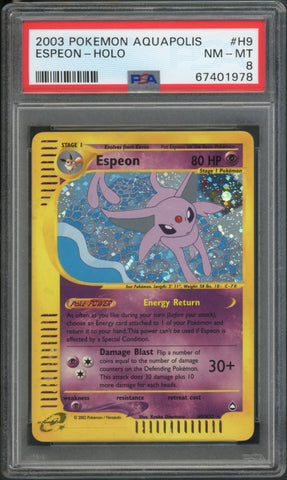 Espeon #H9 PSA 8 [Aquapolis]