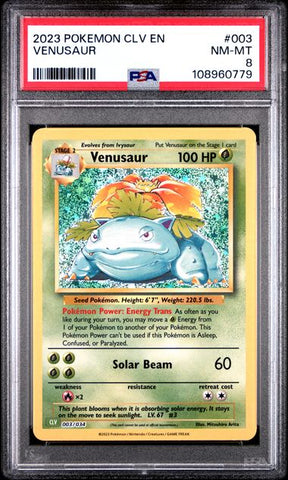 Venusaur #3 PSA 8 [Pokemon CLV Trading Card Game Classic 2023]