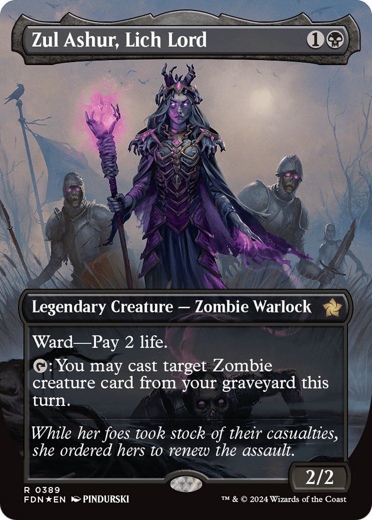 Zul Ashur, Lich Lord (Borderless) (Mana Foil) [Foundations]