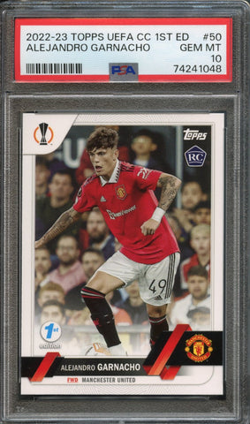 Alejandro Garnacho #50 PSA 10 [2022-23 Topps UEFA Club Competitions 1st Edition]