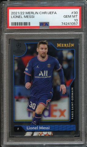 Lionel Messi #30 PSA 10 [2021-22 Topps Merlin Chrome]