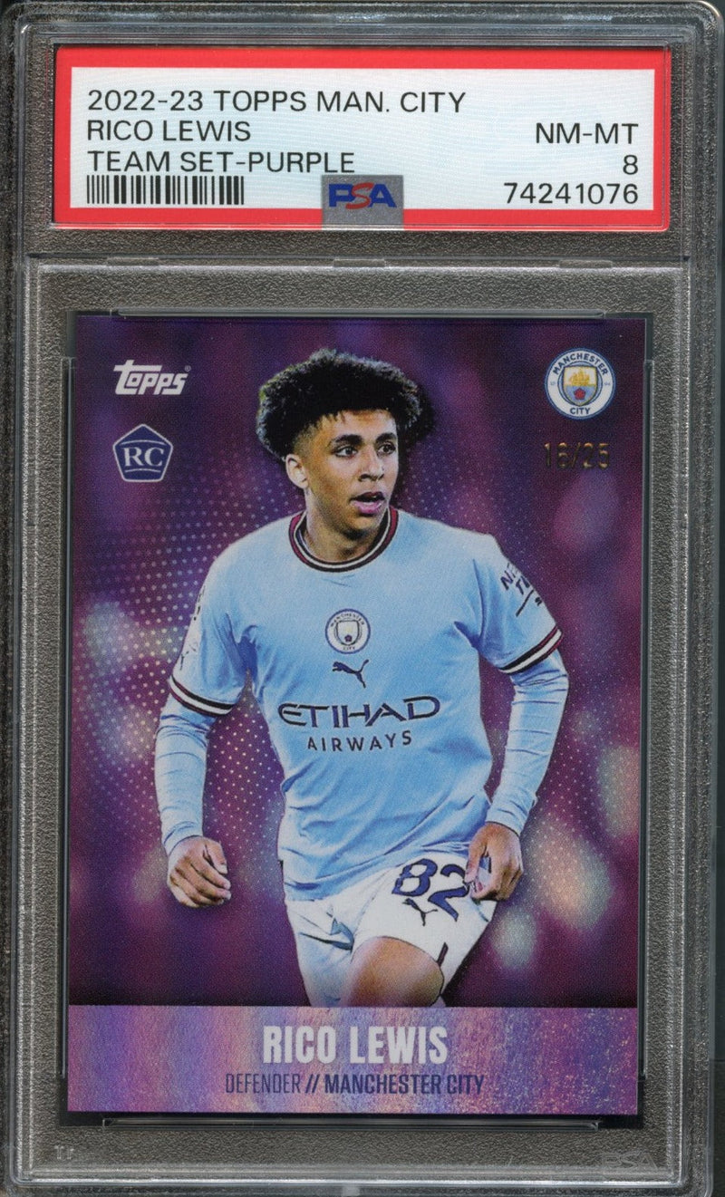 Rico Lewis 16/25 Rookie PSA 8 [2022-23 Topps Manchester City Team Set]