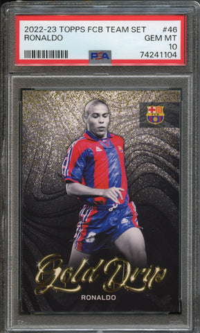 Ronaldo #46 Gold Drip PSA 10 [2022-23 Topps FC Barcelona Team Set]