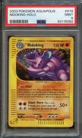 Nidoking #H18 PSA 9 [Aquapolis]