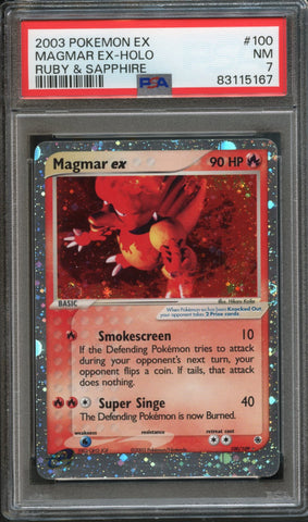 Magmar ex #100 PSA 7 [Ruby & Sapphire]
