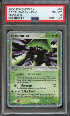 Cacturne ex #91 PSA 8 [Emerald]