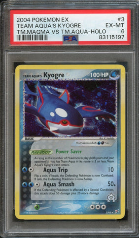 Kyogre #3 PSA 6 [Team Magma & Team Aqua]