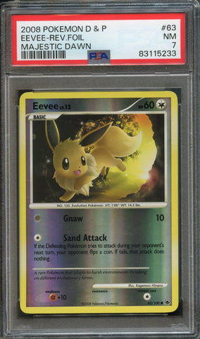 Eevee [Reverse Holo] #63 PSA 7 [Majestic Dawn]