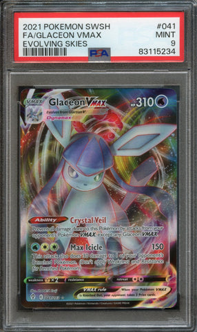Glaceon VMAX #41 PSA 9 [Evolving Skies]