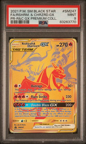 Reshiram & Charizard GX #SM247 PSA 9 [Sun & Moon Promo]