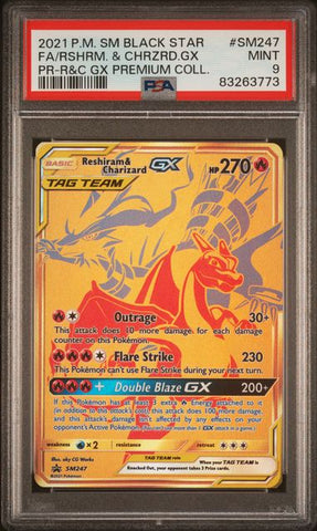 Reshiram & Charizard GX #SM247 PSA 9 [Sun & Moon Promo]