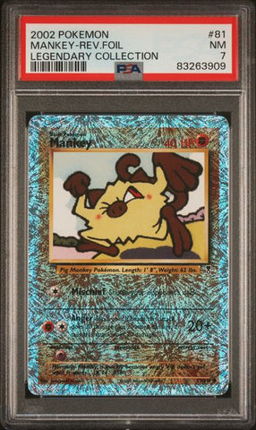 Mankey [Reverse Holo] #81 PSA 7 [Legendary Collection]