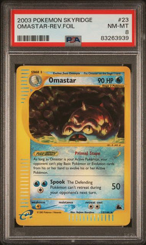 Omastar [Reverse Holo] #23 PSA 8 [Skyridge]