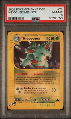 Nidoqueen [Reverse Holo] #22 PSA 8 [Skyridge]