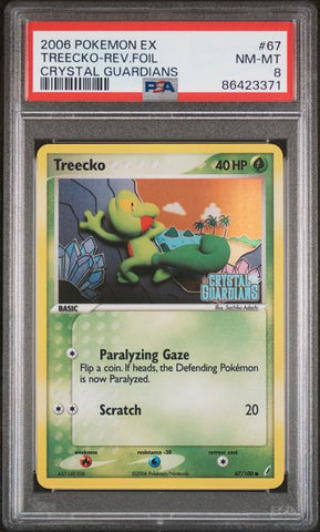 Treecko [Reverse Holo] #67 PSA 8 [Crystal Guardians]