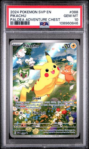 Pikachu [Paldea Adventure Chest] #88 PSA 10 [Pokemon SVP Black Star Promo 2024]