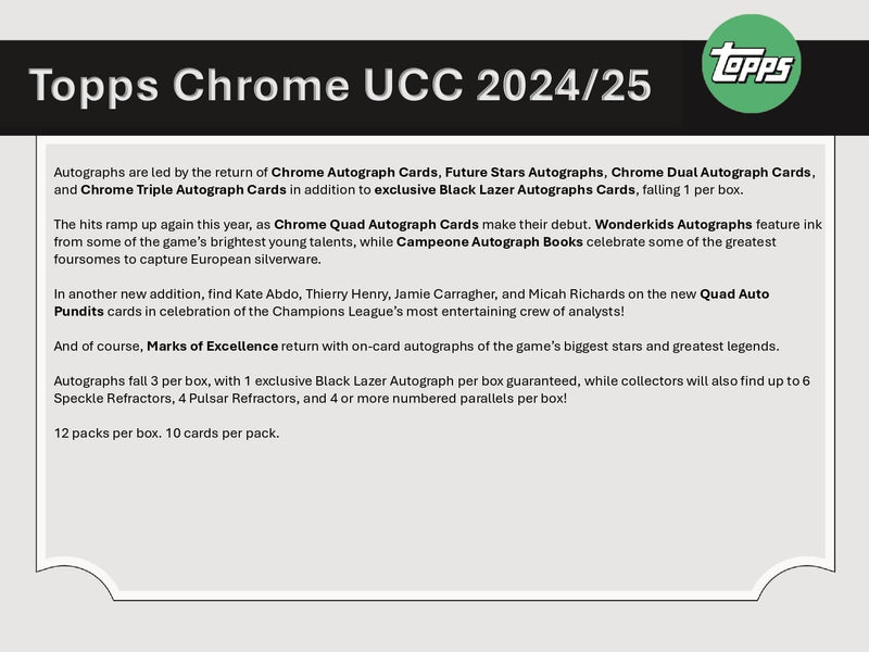 Topps Chrome UEFA Club Competitions 2024/25 - Jumbo Box