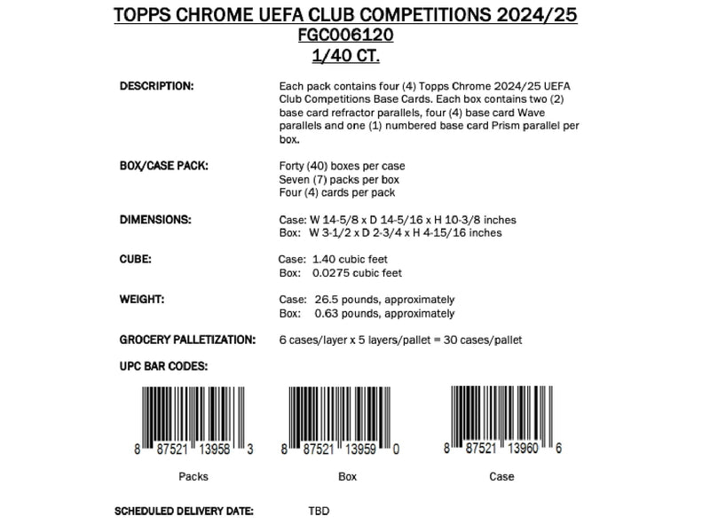 Topps Chrome UEFA Club Competitions 2024/25 - Value Box