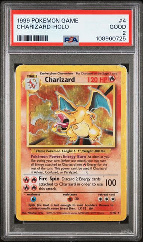 Charizard-Holo #4 PSA 2 [Pokemon Game 1999]