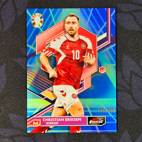 Christian Eriksen /250 Blue Refractor #16  [2023/2024 Topps Finest Road to UEFA EURO]