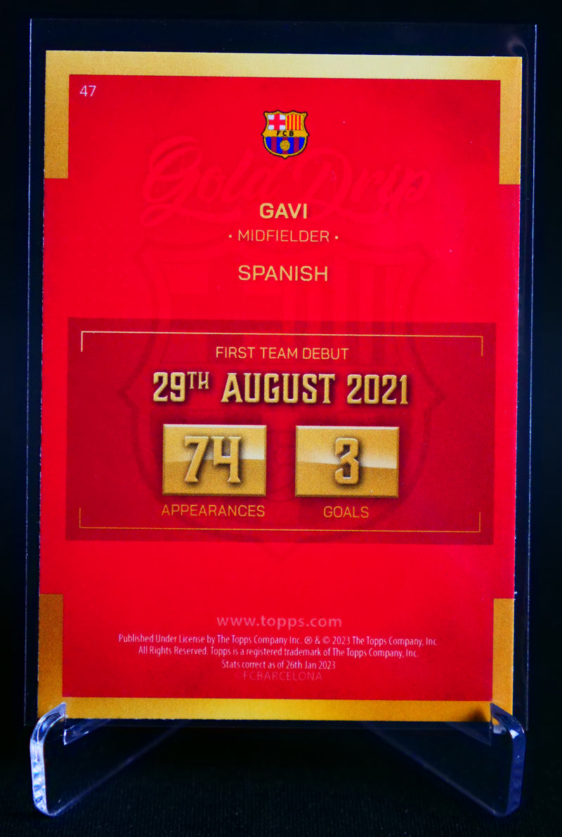 Gavi Gold Drip [Topps FC Barcelona Team Set 2022/23]