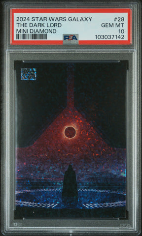 The Dark Lord [Mini Diamond] #28 PSA 10 [Topps Chrome Star Wars Galaxy 2024]