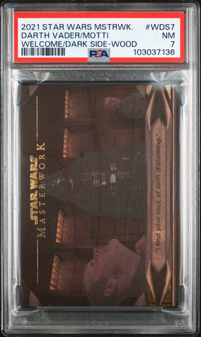 Darth Vader Lack of Faith [Welcome/Dark Side-Wood] #WDS7 03/10 PSA 7 [Topps Star Wars Masterwork Welcome To The Dark Side 2021]