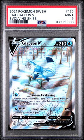 Fa/Glaceon V [Evolving Skies] #175 PSA 9 [Pokemon Sword & Shield Evolving Skies 2021]