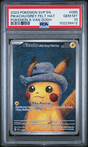 Pikachu With Grey Felt Hat [Pokemon X Van Gogh] #085 PSA 10 [Black Star Promo 2023]