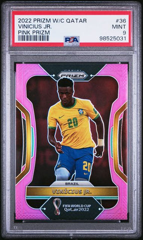 Vinicius JR #36 Pink Prizm PSA 9 [2022 Panini Prizm World Cup Qatar]