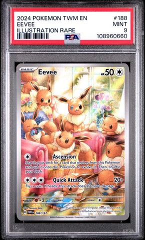 Eevee [Illustration Rare] #188 PSA 9 [Pokemon Twilight Masquerade 2024]