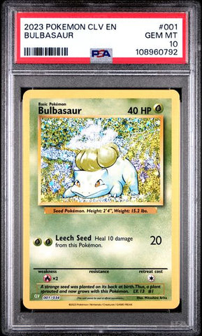 Bulbasaur #1 PSA 10 [Pokemon CLV Trading Card Game Classic 2023]