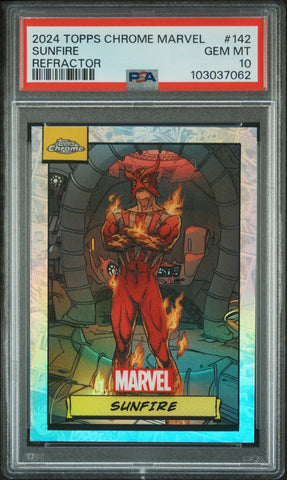 Sunfire [Refractor] #142 PSA 10 [Topps Chrome Marvel 2024]