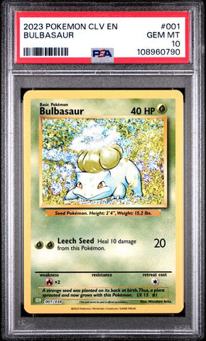 Bulbasaur #1 PSA 10 [Pokemon CLV Trading Card Game Classic 2023]