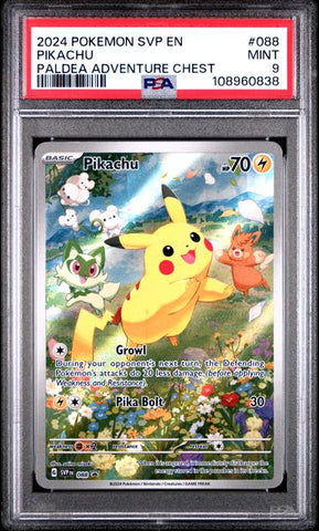 Pikachu [Paldea Adventure Chest] #88 PSA 9 [Pokemon SVP Black Star Promo 2024]