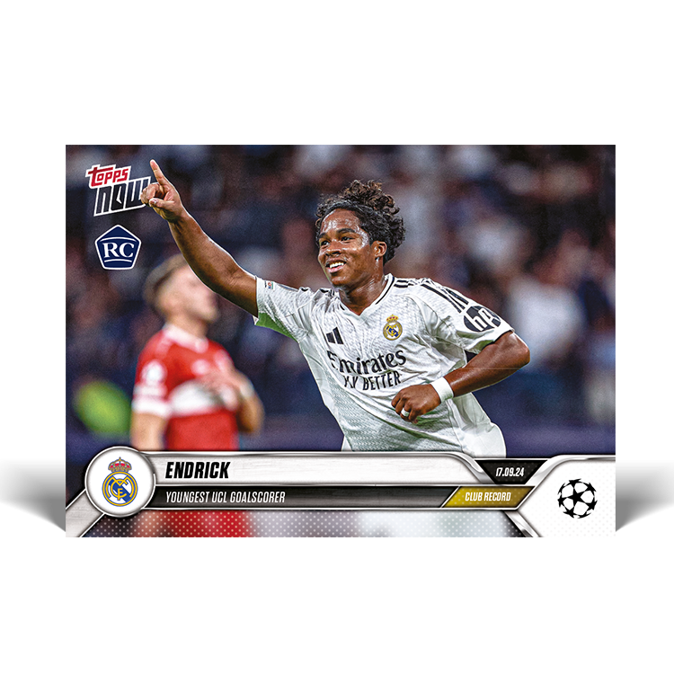 Topps Now Endrick Youngest UEFA CL Goalscorerl Base Kort