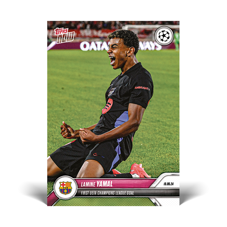 Topps Now Lamine Yamal First UEFA CL Goal Base Kort