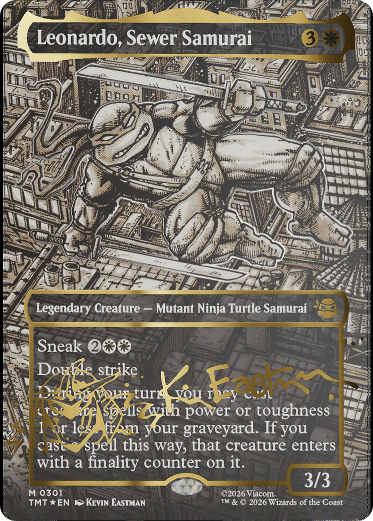 Leonardo, Sewer Samurai (Borderless) (Gold-Stamped Signature) [Teenage Mutant Ninja Turtles]