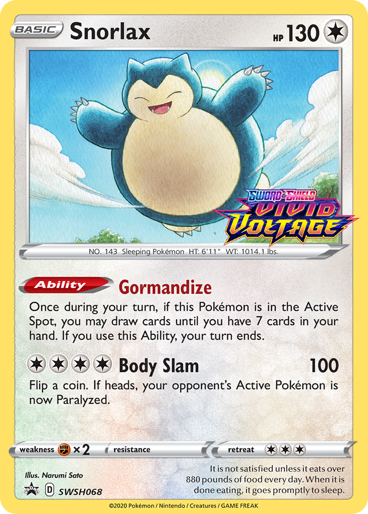 Snorlax (SWSH068) (Prerelease Promo) [Sword & Shield: Black Star Promos]