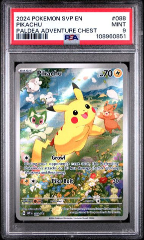 Pikachu [Paldea Adventure Chest] #88 PSA 9 [Pokemon SVP Black Star Promo 2024]