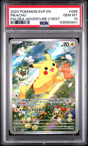 Pikachu [Paldea Adventure Chest] #88 PSA 10 [Pokemon SVP Black Star Promo 2024]